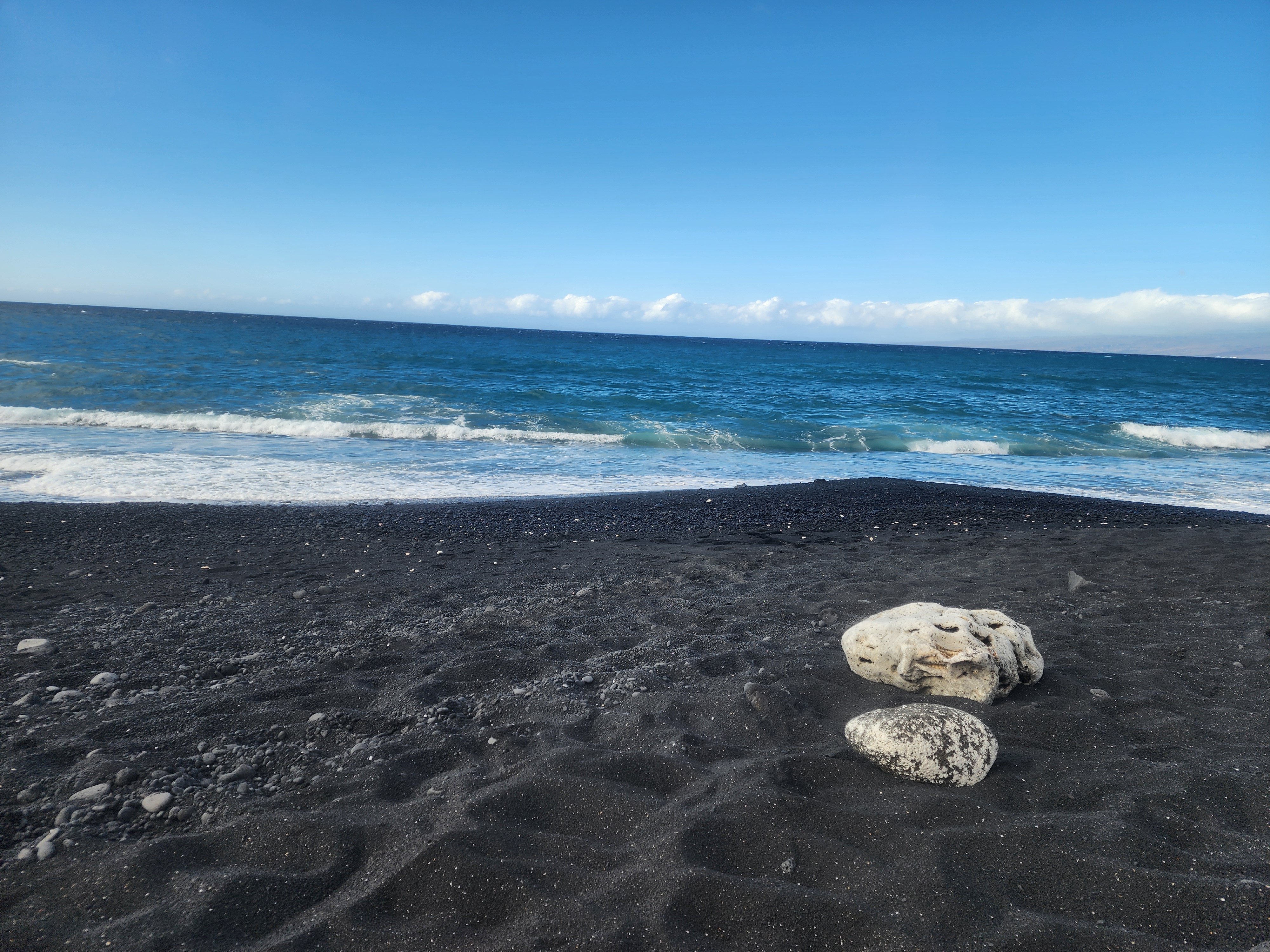 Hawaiian black sand beach